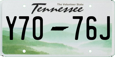TN license plate Y7076J