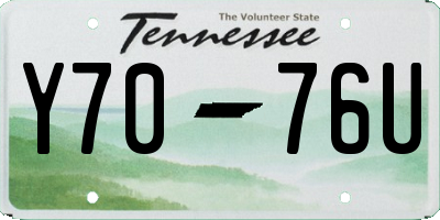 TN license plate Y7076U