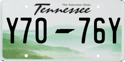 TN license plate Y7076Y