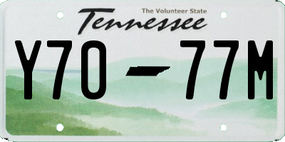 TN license plate Y7077M