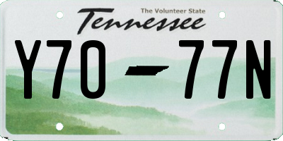 TN license plate Y7077N