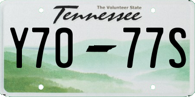 TN license plate Y7077S