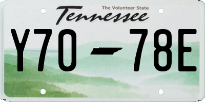TN license plate Y7078E