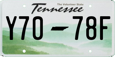 TN license plate Y7078F