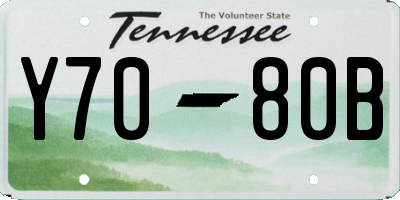 TN license plate Y7080B