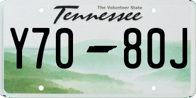 TN license plate Y7080J