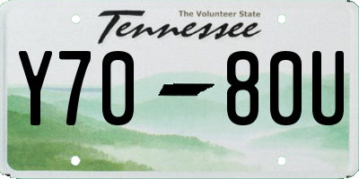 TN license plate Y7080U
