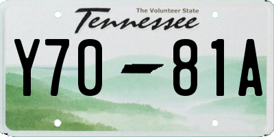 TN license plate Y7081A