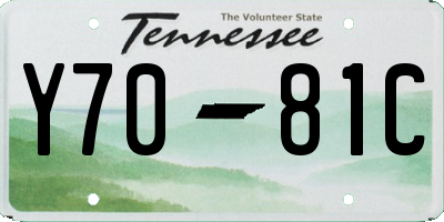 TN license plate Y7081C