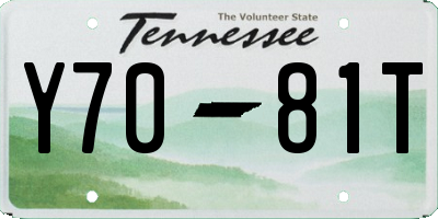 TN license plate Y7081T