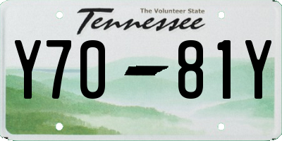TN license plate Y7081Y
