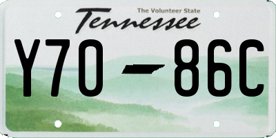 TN license plate Y7086C