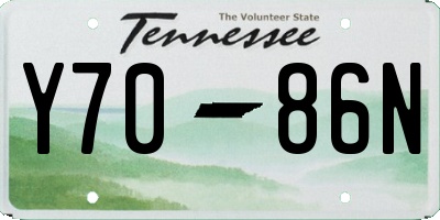 TN license plate Y7086N
