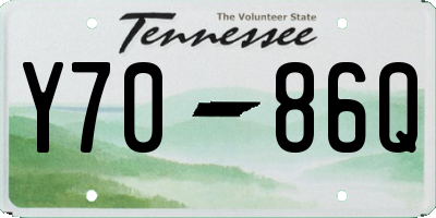 TN license plate Y7086Q