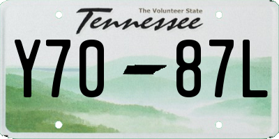 TN license plate Y7087L