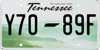 TN license plate Y7089F