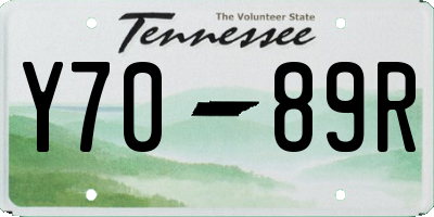 TN license plate Y7089R