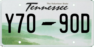 TN license plate Y7090D