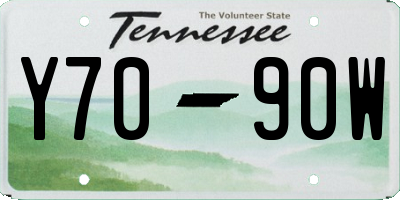 TN license plate Y7090W