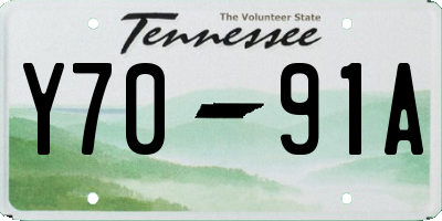 TN license plate Y7091A