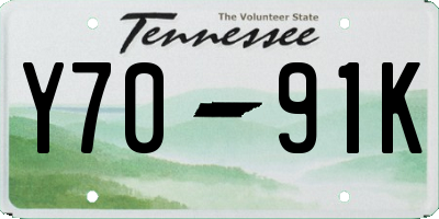 TN license plate Y7091K