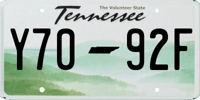 TN license plate Y7092F