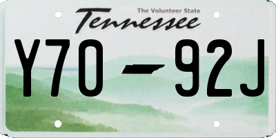 TN license plate Y7092J