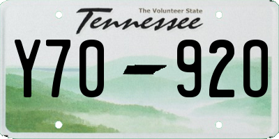 TN license plate Y7092O