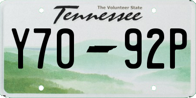 TN license plate Y7092P