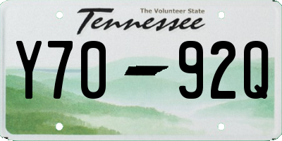 TN license plate Y7092Q