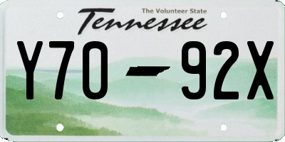 TN license plate Y7092X