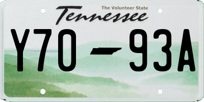 TN license plate Y7093A