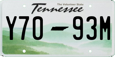 TN license plate Y7093M