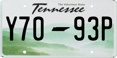 TN license plate Y7093P