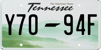 TN license plate Y7094F