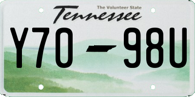 TN license plate Y7098U