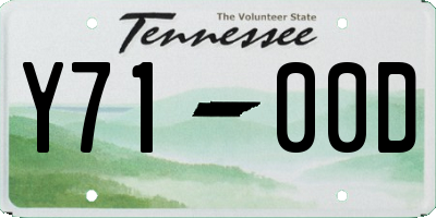 TN license plate Y7100D