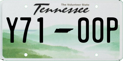 TN license plate Y7100P