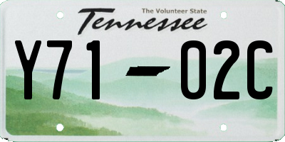 TN license plate Y7102C