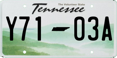 TN license plate Y7103A