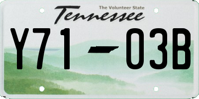 TN license plate Y7103B