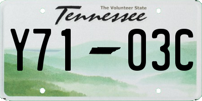 TN license plate Y7103C