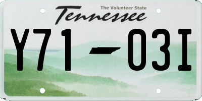 TN license plate Y7103I