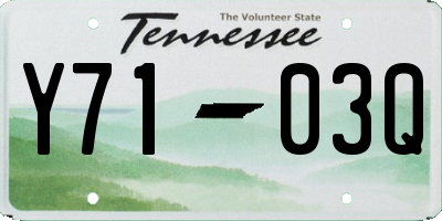 TN license plate Y7103Q