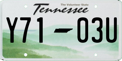 TN license plate Y7103U