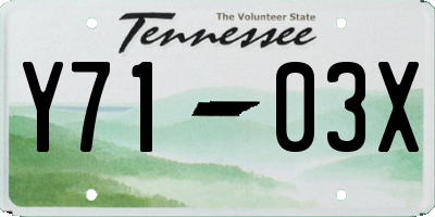 TN license plate Y7103X