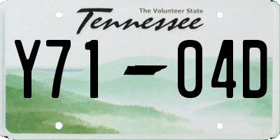 TN license plate Y7104D