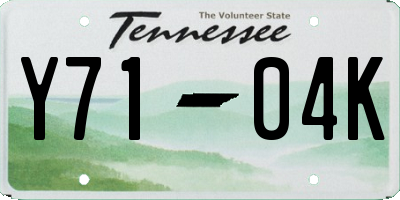 TN license plate Y7104K