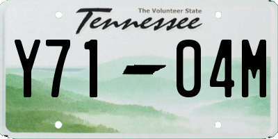 TN license plate Y7104M
