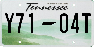 TN license plate Y7104T